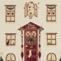 Preview: Panel 60 x 110 cm, Adventskalender, geschmücktes Haus, rot-beige mit Gold