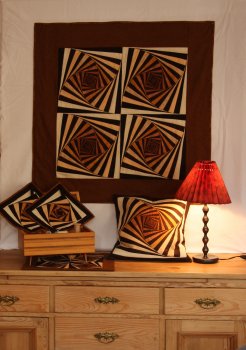 Quilt - Braune Spiralen