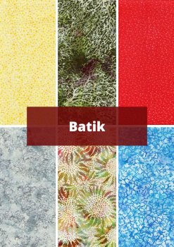 6 verschiedene Stoffe - Batik