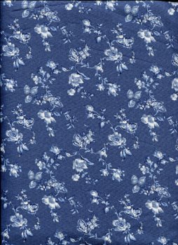 Blütenranke blau auf Graublau