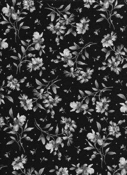 Graue Blumen auf Schwarz