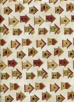 Vogelhäuschen auf beigefarbenen Mosaik