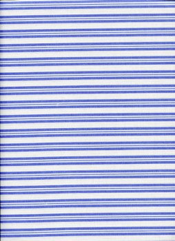 Bedruckter Stoff, Blaue Streifen auf Weiß