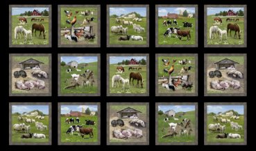 Panel 60 x 110 cm, 6 verschiedene Bauernhofmotive