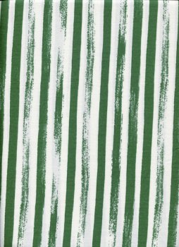 Bedruckter Stoff, gemalte Streifen, grün-natur