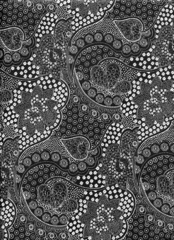 Weiß-florales geometrisches Muster auf Schwarz