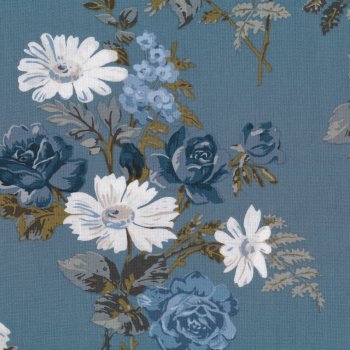 Blumengestecke auf Denimblau