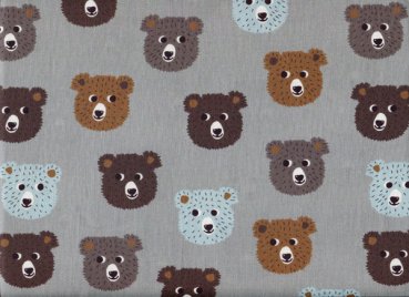 Bärenköpfe auf Grau