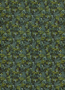 Baumwollstoff Strahlenförmige Blumenwirbel in grün