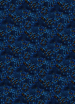 Blaue wellenförmige Linien mit senffarbenen Akzenten