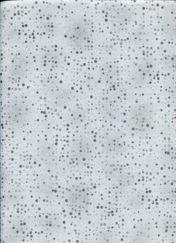 Baumwollstoff Silberne kleine Sterne mit grauen und silbernen Punkten auf dunkelgrau