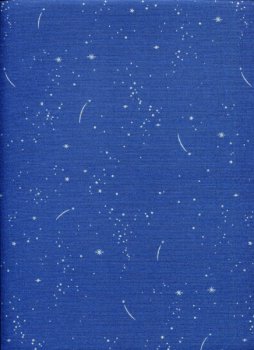 Baumwollstoff Kleine Sterne und Sternschnuppen auf blau