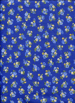 Kleine blau-gelbe Blumenbouquets auf blau