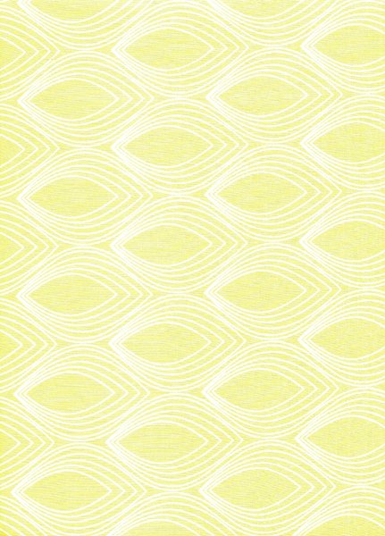 Baumwollstoff Ovales Muster auf gelb